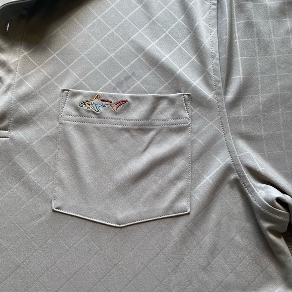 Greg Norman Tasso Elba Golf Polo Beige Men’s Large Geometric Design - Picture 4 of 4